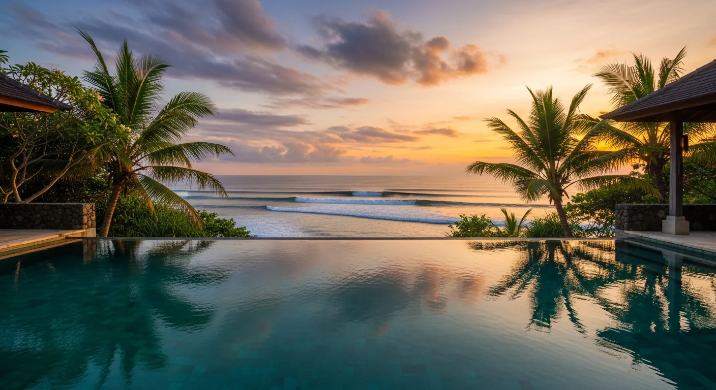 Clifftop villa over Nihiwatu beach, Sumba